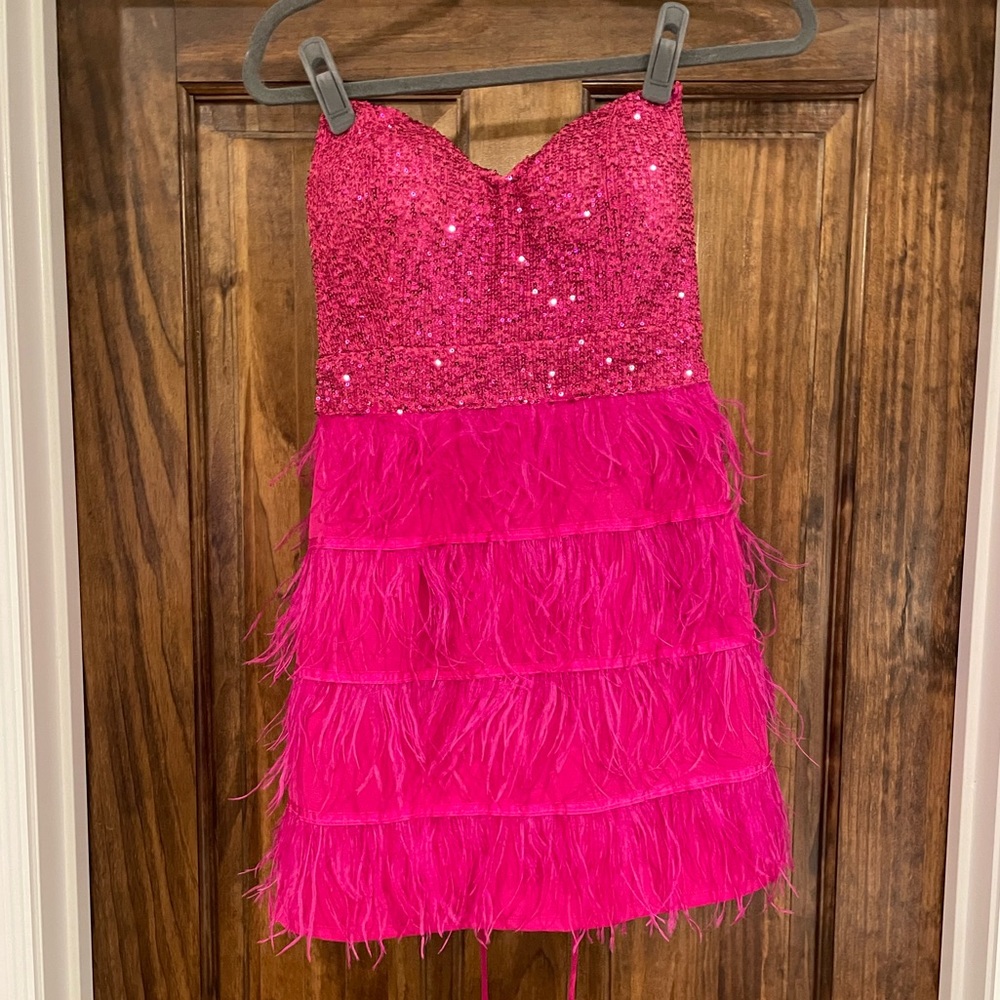 Dazzling Delight Sequin Mini Dress in Fuchsia - M / fuchsia